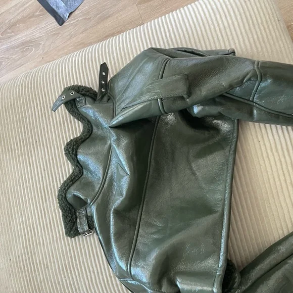 Fashion Nova Green Leather Jacket - Picture 3 of 3